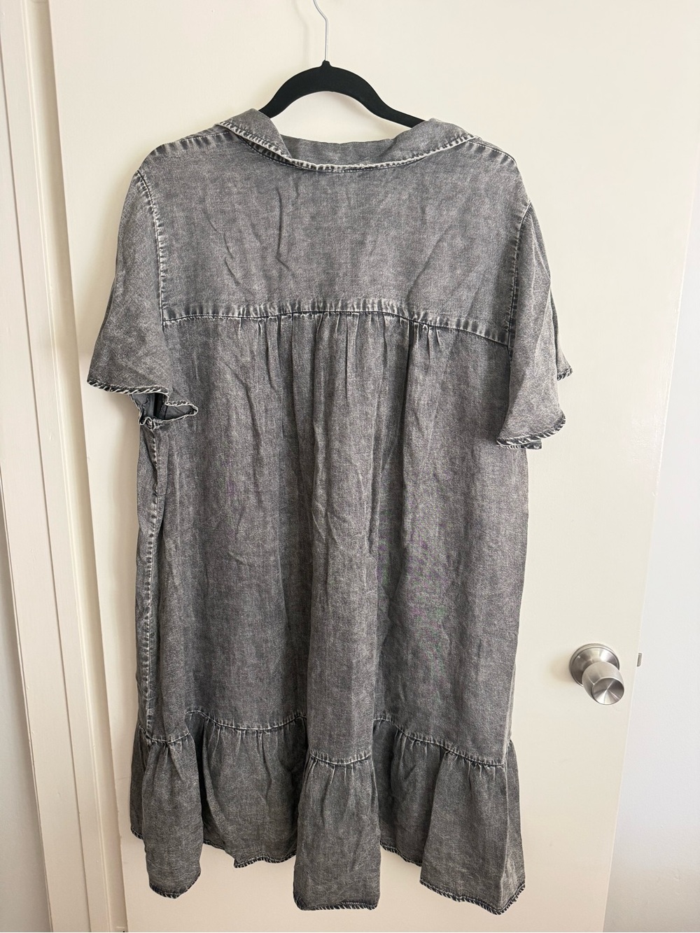 Jane and Delancey Washed Gray Mini Shirt Dress - Picture 6 of 6